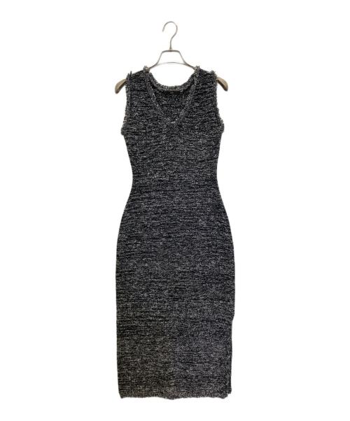 luan（ルアン）Luan (ルアン) marble knit tweed op ブラック サイズ:Sの古着・服飾アイテム