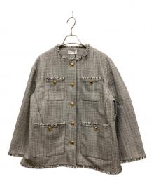 PLST（プラステ）の古着「ツイードメタルボタンジャケット」｜ブラック