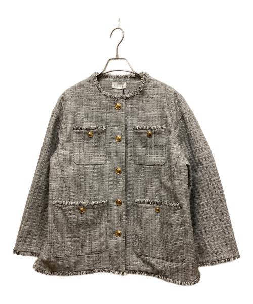 PLST（プラステ）PLST (プラステ) ツイードメタルボタンジャケット ブラック サイズ:M 未使用品の古着・服飾アイテム