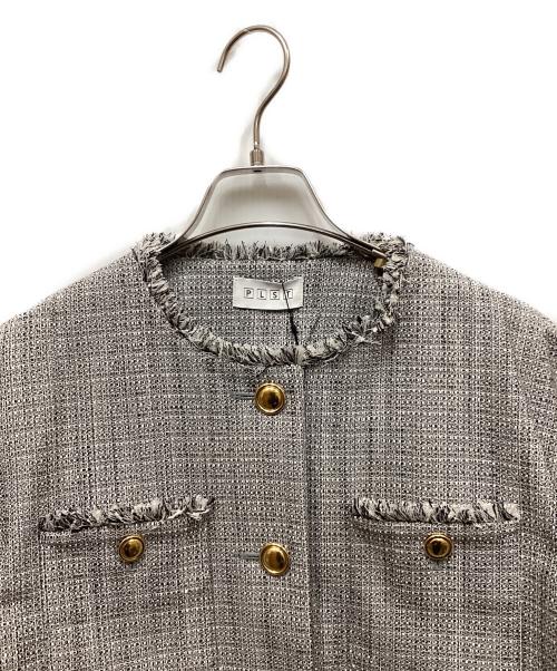 PLST（プラステ）PLST (プラステ) ツイードメタルボタンジャケット ブラック サイズ:M 未使用品の古着・服飾アイテム