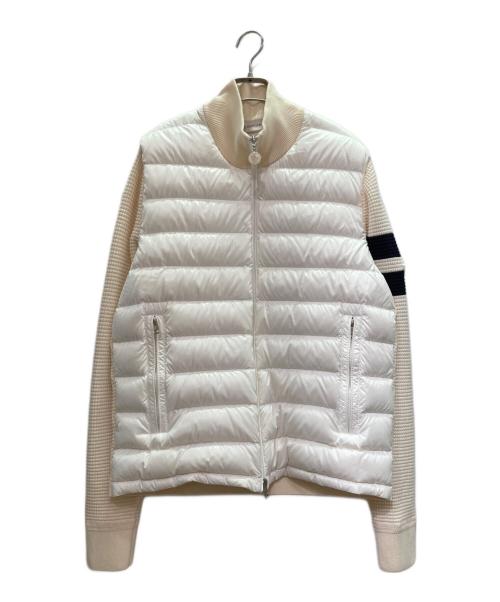 MONCLER（モンクレール）MONCLER (モンクレール) CARDIGAN TRICOT/ニット切替カーディガン ホワイト×アイボリー サイズ:XLの古着・服飾アイテム