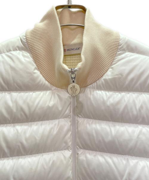 MONCLER（モンクレール）MONCLER (モンクレール) CARDIGAN TRICOT/ニット切替カーディガン ホワイト×アイボリー サイズ:XLの古着・服飾アイテム
