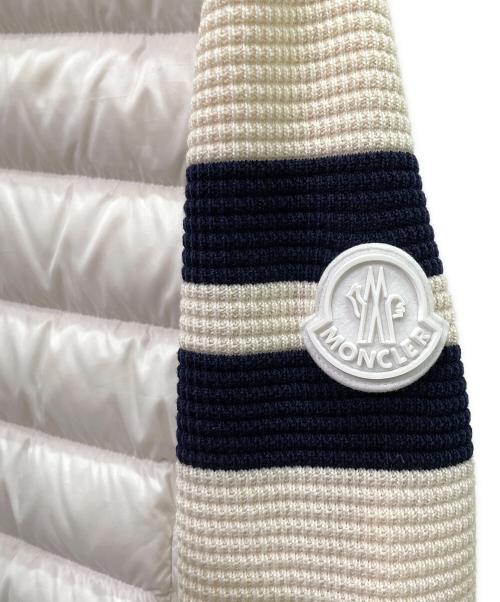 MONCLER（モンクレール）MONCLER (モンクレール) CARDIGAN TRICOT/ニット切替カーディガン ホワイト×アイボリー サイズ:XLの古着・服飾アイテム