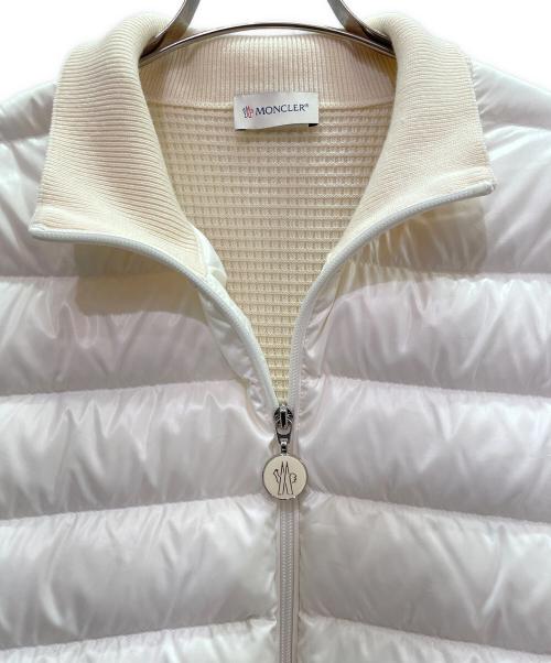 MONCLER（モンクレール）MONCLER (モンクレール) CARDIGAN TRICOT/ニット切替カーディガン ホワイト×アイボリー サイズ:XLの古着・服飾アイテム