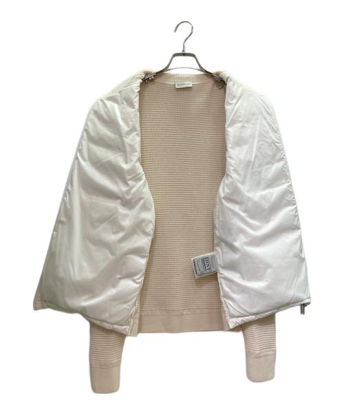 MONCLER（モンクレール）MONCLER (モンクレール) CARDIGAN TRICOT/ニット切替カーディガン ホワイト×アイボリー サイズ:XLの古着・服飾アイテム