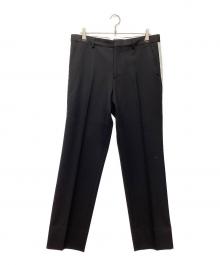 BURBERRY（バーバリー）の古着「Wool Twill Stripe Detail Tailored Trousers」｜ブラック×ホワイト