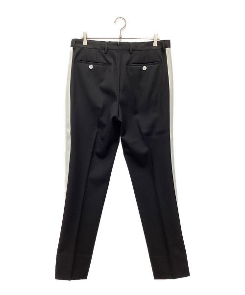 BURBERRY（バーバリー）BURBERRY (バーバリー) Wool Twill Stripe Detail Tailored Trousers ブラック×ホワイト サイズ:SIZE 52の古着・服飾アイテム