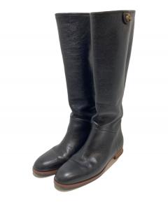 中古・古着通販】GUCCI (グッチ) サイドジップロゴ装飾ロングブーツ