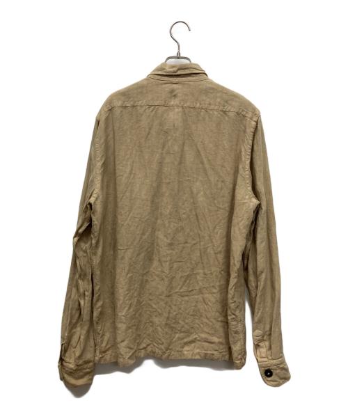 GUY ROVER（ギローバー）GUY ROVER (ギローバー) リネンミリタリーシャツジャケット ベージュ サイズ:XLの古着・服飾アイテム