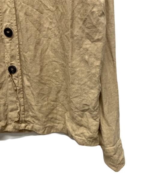 GUY ROVER（ギローバー）GUY ROVER (ギローバー) リネンミリタリーシャツジャケット ベージュ サイズ:XLの古着・服飾アイテム