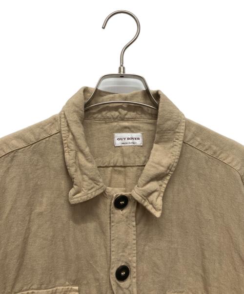 GUY ROVER（ギローバー）GUY ROVER (ギローバー) リネンミリタリーシャツジャケット ベージュ サイズ:XLの古着・服飾アイテム