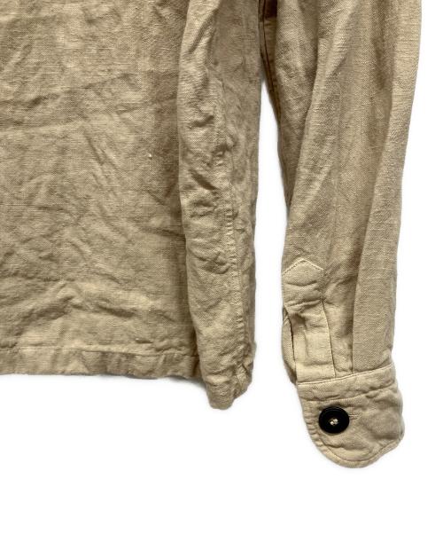 GUY ROVER（ギローバー）GUY ROVER (ギローバー) リネンミリタリーシャツジャケット ベージュ サイズ:XLの古着・服飾アイテム