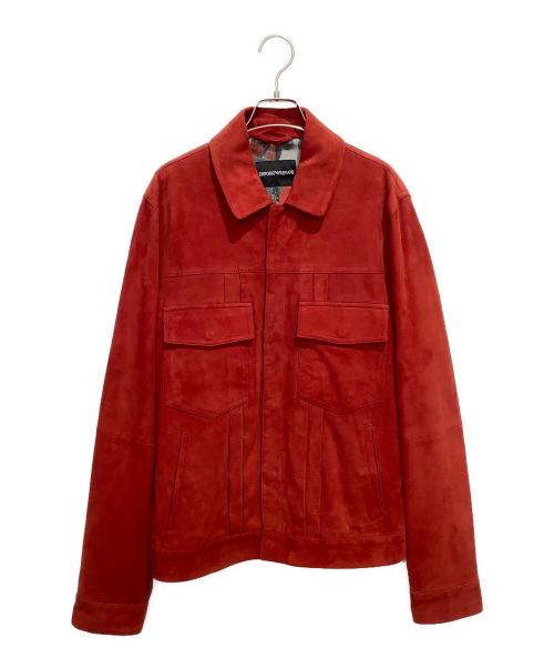 EMPORIO ARMANI（エンポリオアルマーニ）EMPORIO ARMANI (エンポリオアルマーニ) V1R01P V1P01 スウェードジャケット レッド サイズ:52の古着・服飾アイテム