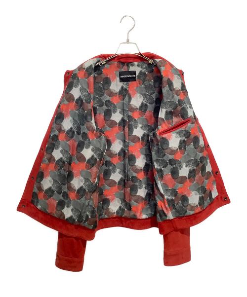 EMPORIO ARMANI（エンポリオアルマーニ）EMPORIO ARMANI (エンポリオアルマーニ) V1R01P V1P01 スウェードジャケット レッド サイズ:52の古着・服飾アイテム