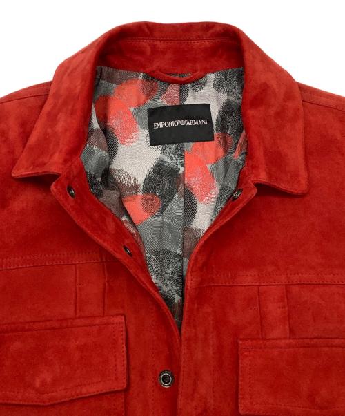 EMPORIO ARMANI（エンポリオアルマーニ）EMPORIO ARMANI (エンポリオアルマーニ) V1R01P V1P01 スウェードジャケット レッド サイズ:52の古着・服飾アイテム