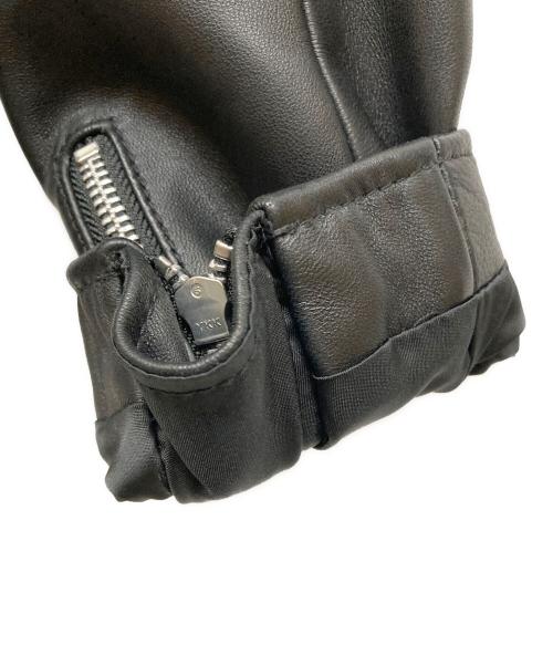 BEAUTY&YOUTH（ビューティーアンドユース）BEAUTY&YOUTH (ビューティーアンドユース) シープ ダブル ライダースジャケット ブラック サイズ:Lの古着・服飾アイテム