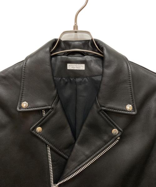 BEAUTY&YOUTH（ビューティーアンドユース）BEAUTY&YOUTH (ビューティーアンドユース) シープ ダブル ライダースジャケット ブラック サイズ:Lの古着・服飾アイテム