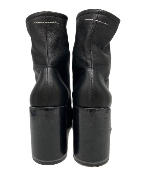 MM6 Maison Margiela（エムエムシックスメゾンマルジェラ）MM6 Maison Margiela (エムエムシックスメゾンマルジェラ) Point Toe Soft Leather Sock Booties ブラック サイズ:37の古着・服飾アイテム