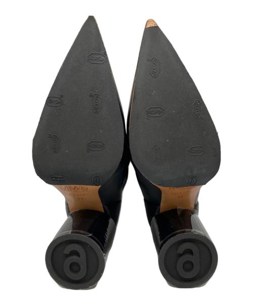 MM6 Maison Margiela（エムエムシックスメゾンマルジェラ）MM6 Maison Margiela (エムエムシックスメゾンマルジェラ) Point Toe Soft Leather Sock Booties ブラック サイズ:37の古着・服飾アイテム