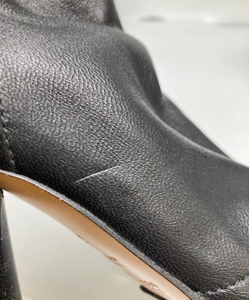 MM6 Maison Margiela（エムエムシックスメゾンマルジェラ）MM6 Maison Margiela (エムエムシックスメゾンマルジェラ) Point Toe Soft Leather Sock Booties ブラック サイズ:37の古着・服飾アイテム