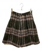 MADISON BLUEマディソンブルー）の古着「チェックウールスカート」｜ピンク