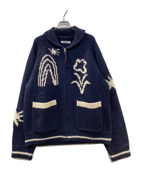 Fallet（Fallet）Fallet (Fallet) カウチンニットカーディガン ネイビー サイズ:Lの古着・服飾アイテム