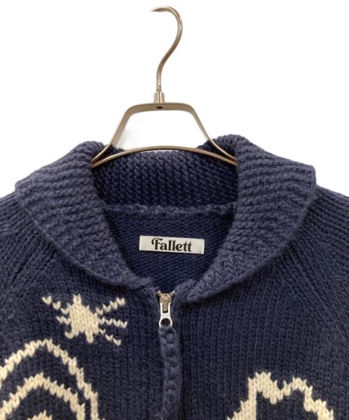 Fallet（Fallet）Fallet (Fallet) カウチンニットカーディガン ネイビー サイズ:Lの古着・服飾アイテム