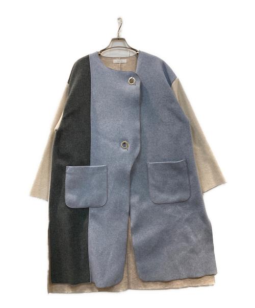 eimee law（エイミーロウ）eimee law (エイミーロウ) アイレットバーボタン カラーブロックコート マルチカラー サイズ:38の古着・服飾アイテム