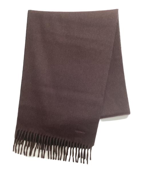 HERMES（エルメス）HERMES (エルメス) ダブルフェイスカシミヤマフラー ブラウンの古着・服飾アイテム