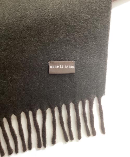 HERMES（エルメス）HERMES (エルメス) ダブルフェイスカシミヤマフラー ブラウンの古着・服飾アイテム