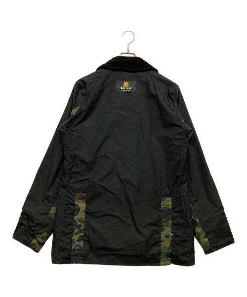 A BATHING APE（ア ベイシング エイプ）A BATHING APE (ア ベイシング エイプ) Barbour (バブアー) Camo Bedale Wax Jacket ブラック×グリーン サイズ:Sの古着・服飾アイテム