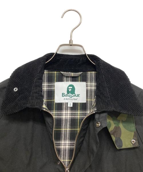 A BATHING APE（ア ベイシング エイプ）A BATHING APE (ア ベイシング エイプ) Barbour (バブアー) Camo Bedale Wax Jacket ブラック×グリーン サイズ:Sの古着・服飾アイテム