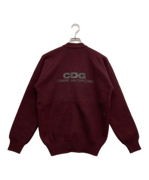 CDG（シーディージー）CDG (シーディージー) バックロゴカーディガン パープル サイズ:Mの古着・服飾アイテム