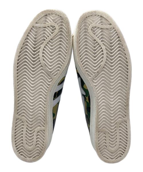 A BATHING APE（ア ベイシング エイプ）A BATHING APE (ア ベイシング エイプ) adidas (アディダス) ローカットスニーカー グリーン サイズ:26.5の古着・服飾アイテム