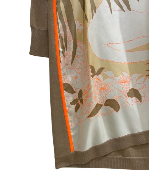 HERMES（エルメス）HERMES (エルメス) ツイルレーヌ ジャングルラブ　ワンピース ベージュ サイズ:34の古着・服飾アイテム