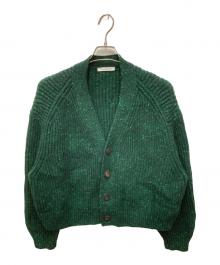 GALERIE VIE（ギャルリーヴィー）の古着「ネップツイード Vネックカーディガン」｜グリーン
