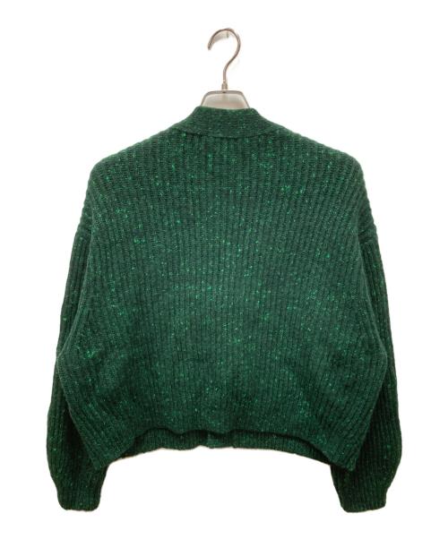 GALERIE VIE（ギャルリーヴィー）GALERIE VIE (ギャルリーヴィー) ネップツイード Vネックカーディガン グリーン サイズ:sの古着・服飾アイテム
