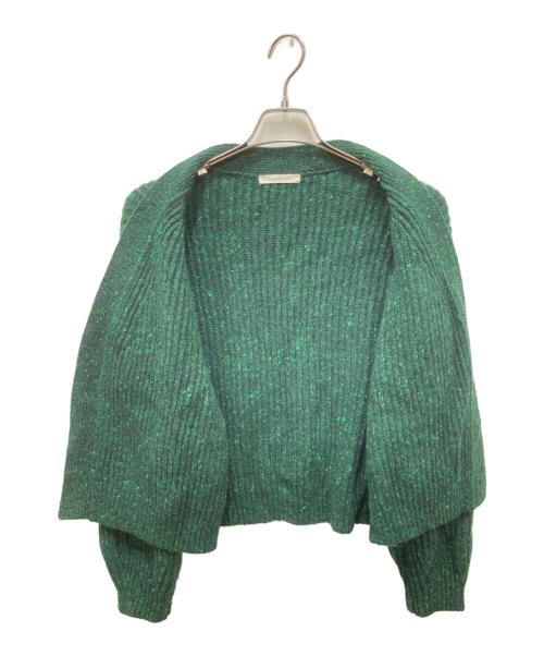 GALERIE VIE（ギャルリーヴィー）GALERIE VIE (ギャルリーヴィー) ネップツイード Vネックカーディガン グリーン サイズ:sの古着・服飾アイテム