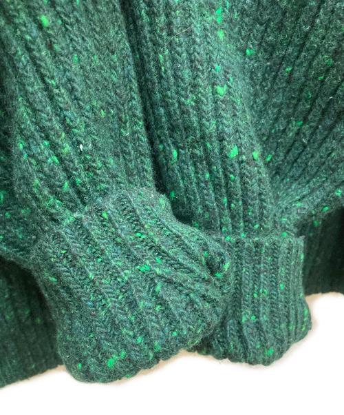 GALERIE VIE（ギャルリーヴィー）GALERIE VIE (ギャルリーヴィー) ネップツイード Vネックカーディガン グリーン サイズ:sの古着・服飾アイテム