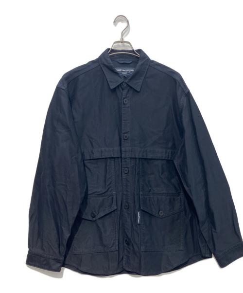 COMME des GARCONS HOMME（コムデギャルソン オム）COMME des GARCONS HOMME (コムデギャルソン オム) 製品染コットンジャケット　AD2021 ネイビー サイズ:Lの古着・服飾アイテム