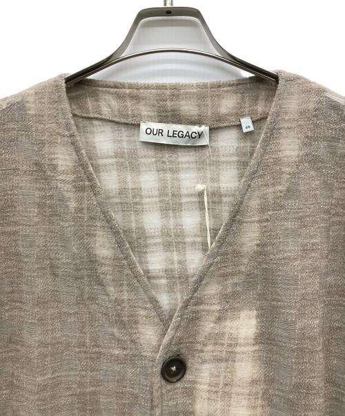 OUR LEGACY（アワーレガシー）OUR LEGACY (アワーレガシー) GREY DISINTEGRATION CHECK CARDIGAN ベージュ サイズ:48の古着・服飾アイテム
