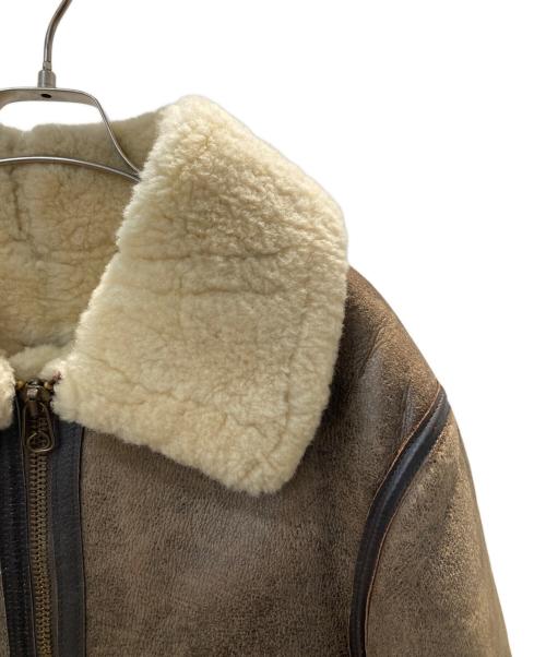 BRANDED by ORCHARD MOTORCYCLE（ブランデッド バイ オーチャード モーターサイクル）BRANDED by ORCHARD MOTORCYCLE (ブランデッド バイ オーチャード モーターサイクル) RAGLAN SHEEPSKIN JACKET ブラウン サイズ:34の古着・服飾アイテム