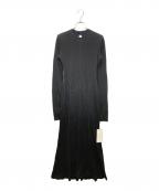 Mame Kurogouchiマメクロゴウチ）の古着「Crew Neck Open Back Ribbed Jersey Dress/クルーネックオープンバックリブジャージドレス」｜ネイビー