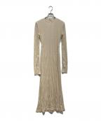 Mame Kurogouchiマメクロゴウチ）の古着「Crew Neck Open Back Ribbed Jersey Dress　MM22SS-JS026」｜ベージュ