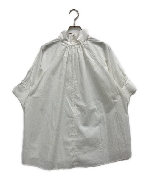 CLANE（クラネ）CLANE (クラネ) スタンドアップカラーギャザートップス ホワイト サイズ:SIZE1の古着・服飾アイテム