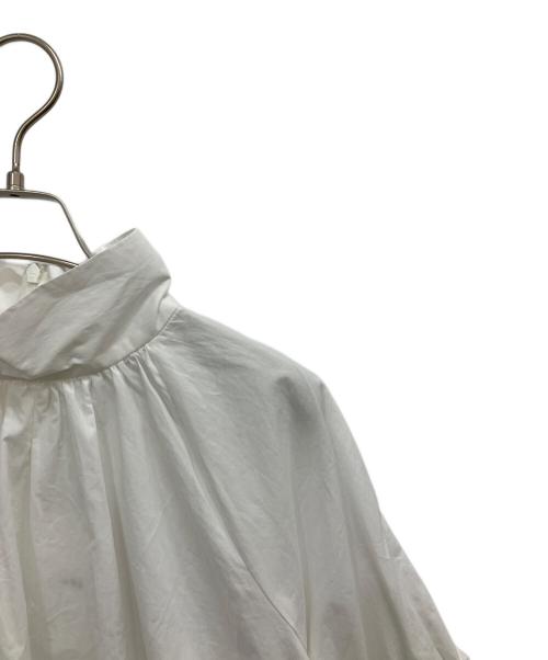 CLANE（クラネ）CLANE (クラネ) スタンドアップカラーギャザートップス ホワイト サイズ:SIZE1の古着・服飾アイテム