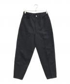 COMME des GARCONS HOMMEコムデギャルソン オム）の古着「80’s ウールリネンツイルパンツ」｜ブラック