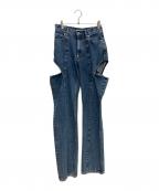 JOHN LAWRENCE SULLIVANジョン ローレンス サリバン）の古着「デニムパンツ　WASHED DENIM HOLLOWED OUT PANTS」｜ブルー