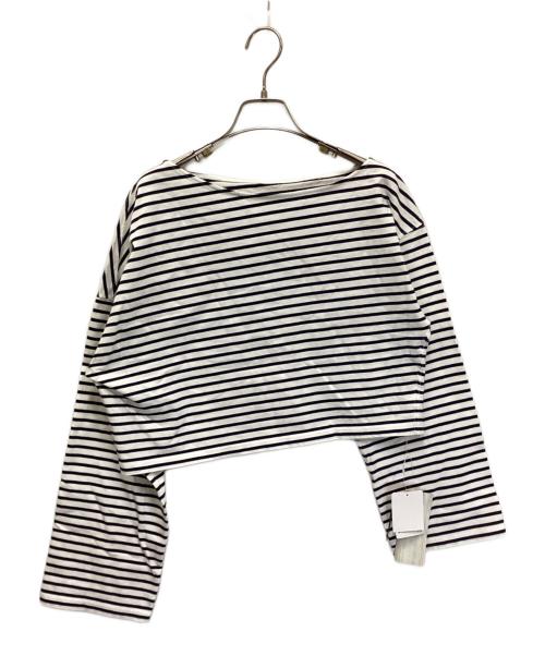 YANUK（ヤヌーク）YANUK (ヤヌーク) オフショルダーロングスリーブカットソー ホワイト×ブラック サイズ:FREE 未使用品の古着・服飾アイテム