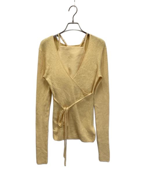 CLANE（クラネ）CLANE (クラネ) 25SS CAMISOLE SET CACHECOEUR KNIT TOPS/キャミソールセットカシュクールニットトップス イエロー サイズ:2の古着・服飾アイテム